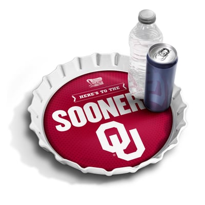 Oklahoma Sooners IDNA 13" Bottle Cap Serving Tray