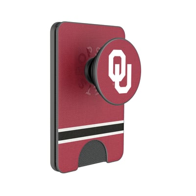 Oklahoma Sooners Keyscaper Stripe PopSockets Magnetic Wallet