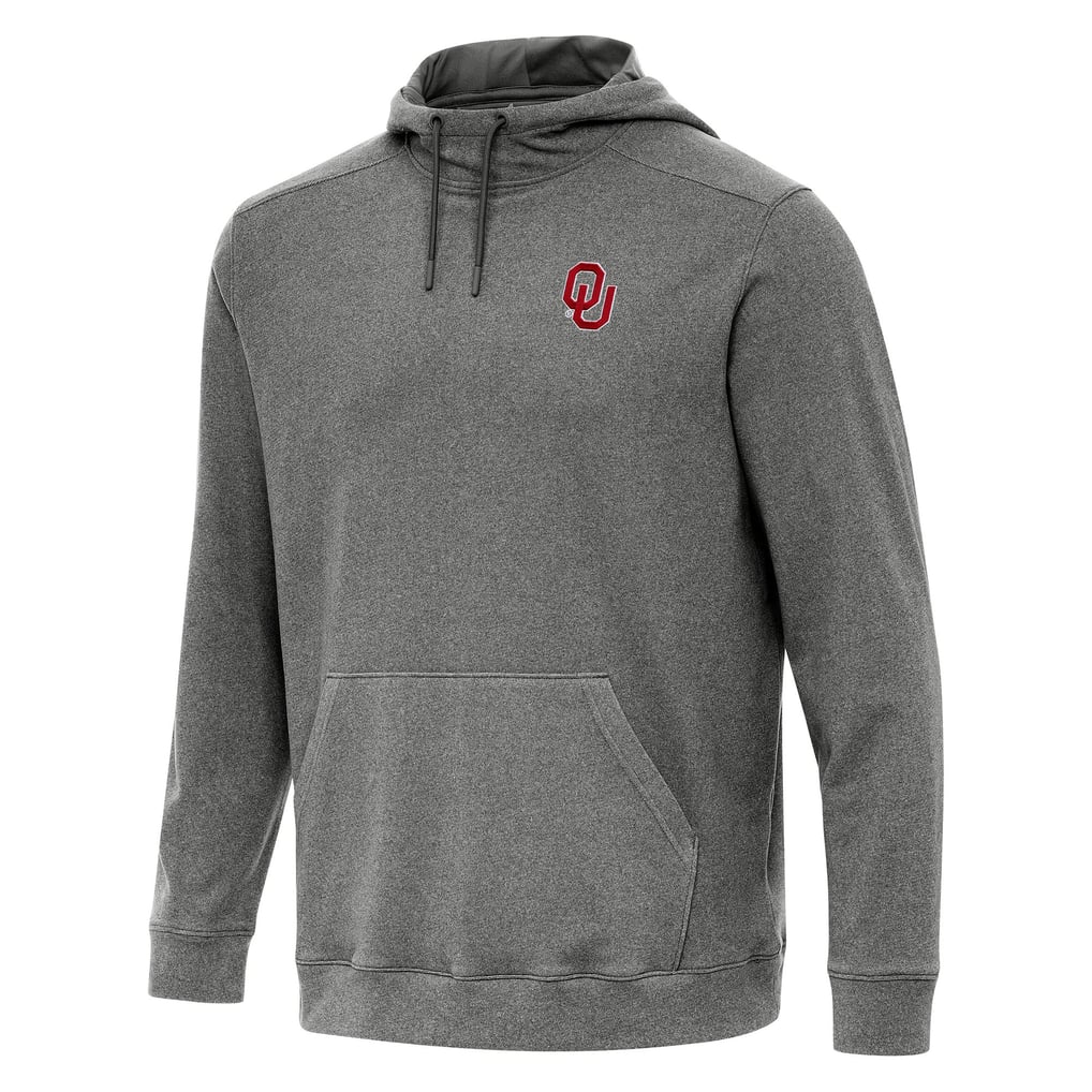 Oklahoma Sooners Antigua Cloud Pullover Hoodie - Heather Black