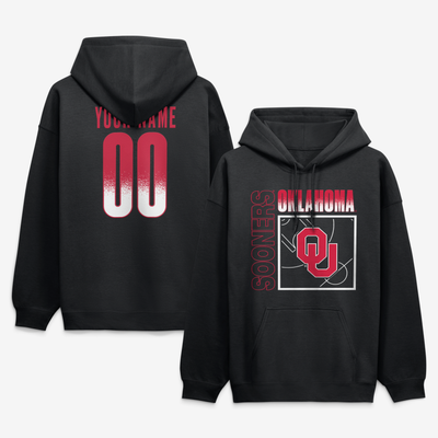 Oklahoma Sooners Big & Tall Home Court Pop Personalized Any Name & Number Hoodie - Black