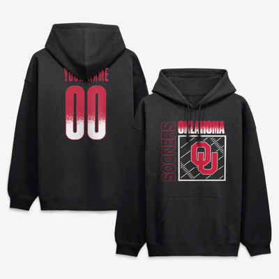Oklahoma Sooners  Home Field Pop Personalized Any Name & Number Hoodie - Black