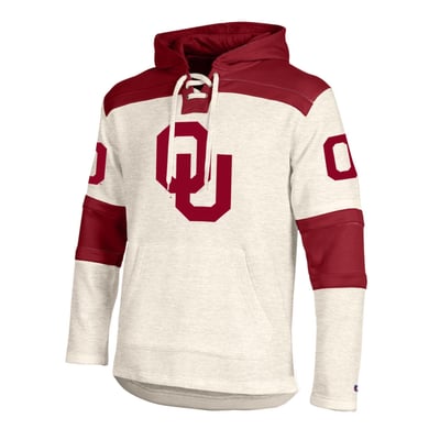  Oklahoma Sooners Champion Lacer Fleece Hoodie - Cream