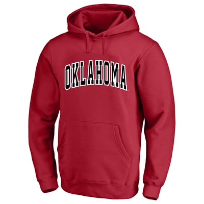  Oklahoma Sooners Champion Arch Over Tackle Twill Hoodie - Crimson