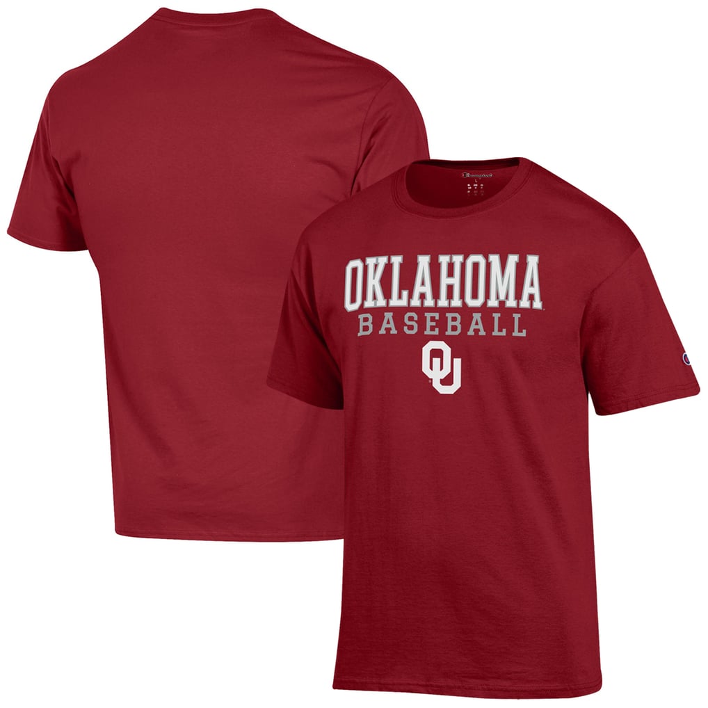  Oklahoma Sooners Champion Baseball Stack T-Shirt - Crimson