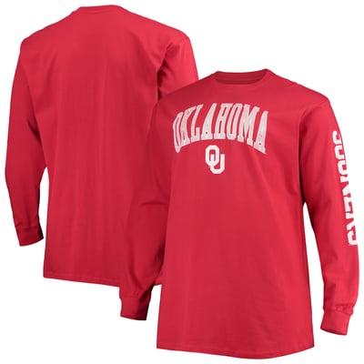Oklahoma Sooners Champion Big & Tall Arch Over Logo Long Sleeve T-Shirt - Crimson