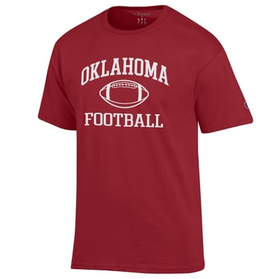 Oklahoma Sooners Champion Football Icon T-Shirt - Crimson