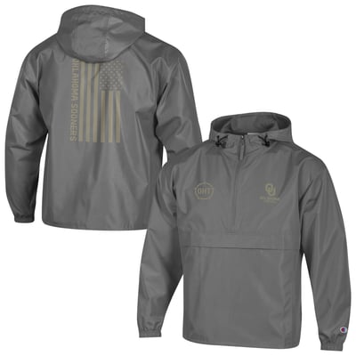  Oklahoma Sooners Champion OHT Flag Packable Jacket - Graphite