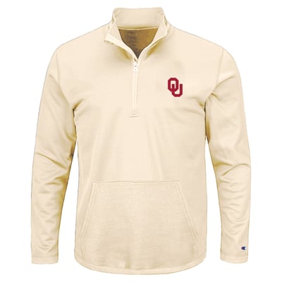 Oklahoma Sooners Champion Big & Tall Quarter-Zip Pullover - Oatmeal
