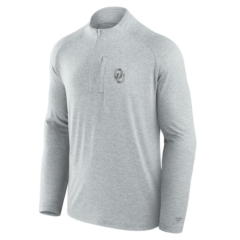 Oklahoma Sooners Fanatics Mock Neck Half-Zip Pullover Jacket  - Gray