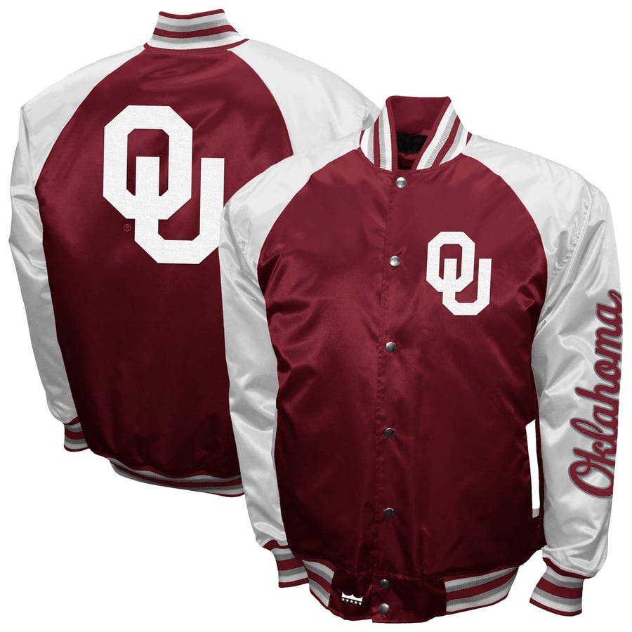 Franchise Club Oklahoma Sooners Crimson The Game Satin Full-Snap Jacket