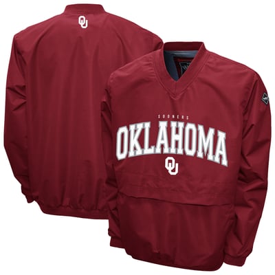 Oklahoma Sooners Franchise Club Windshell V-Neck Jacket - Crimson