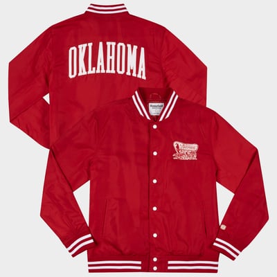 Oklahoma Sooners Homefield Arched Type Full-Snap Bomber Jacket - Crimson