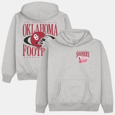  Oklahoma Sooners Homefield Football Heavyweight Hoodie - Gray