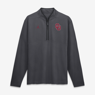  Oklahoma Sooners Jordan Brand Dri-FIT Victory Half-Zip Pullover - Anthracite