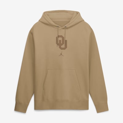  Oklahoma Sooners Jordan Brand Washed Club Fleece Pullover Hoodie - Beige