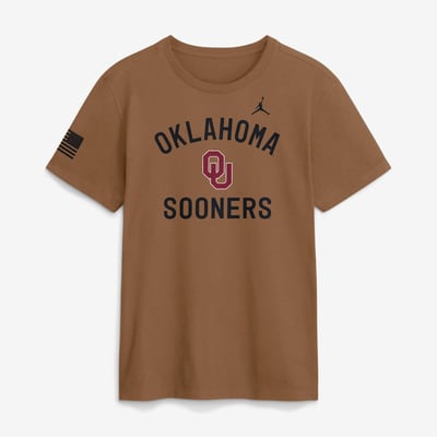 Oklahoma Sooners Jordan Brand 2026 Military Appreciation Sideline Dri-FIT T-Shirt - Brown