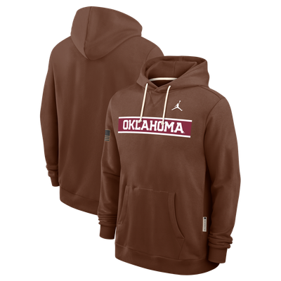 Oklahoma Sooners Jordan Brand 2026 Military Appreciation Sideline Standard Issue Dri-FIT Hoodie - Brown