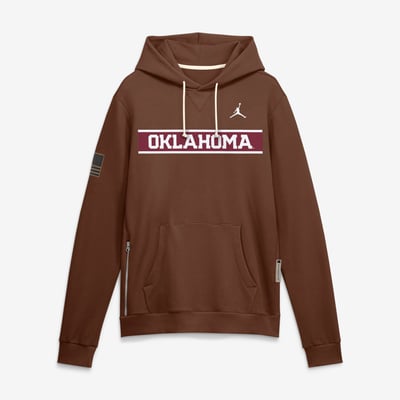 Oklahoma Sooners Jordan Brand 2026 Military Appreciation Sideline Standard Issue Dri-FIT Hoodie - Brown
