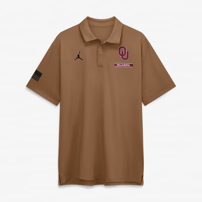 Oklahoma Sooners Jordan Brand 2026 Military Appreciation Tour Polo - Brown