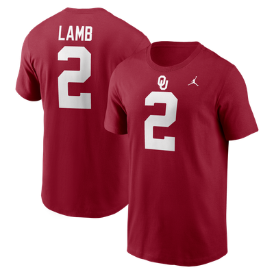 CeeDee Lamb Oklahoma Sooners Jordan Brand Name & Number T-Shirt - Crimson