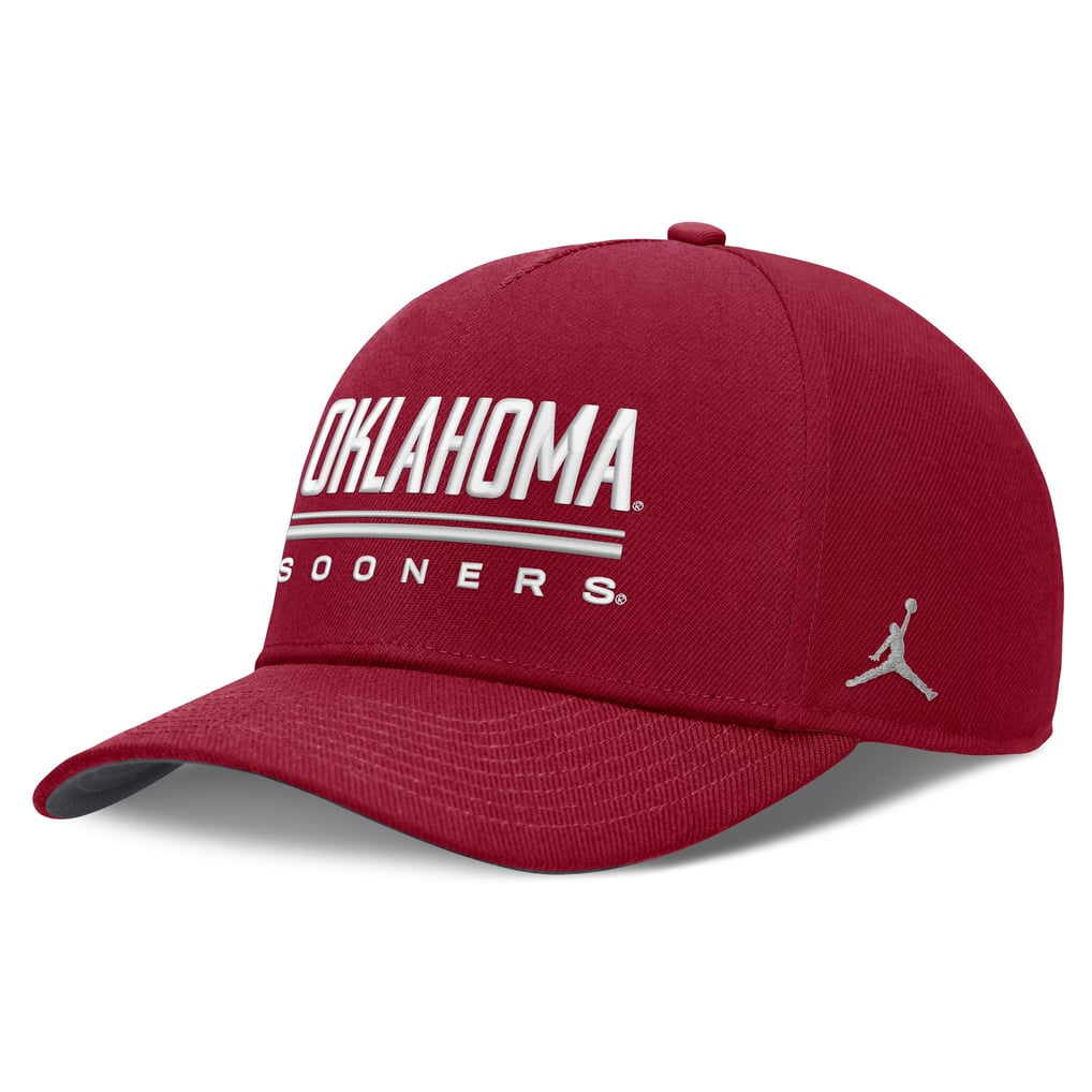  Oklahoma Sooners Jordan Brand 2026 Sideline Dri-FIT Rise Adjustable Hat - Crimson
