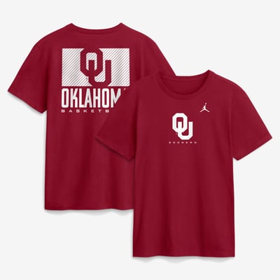  Oklahoma Sooners Jordan Brand Courtside Dri-FIT T-Shirt - Crimson