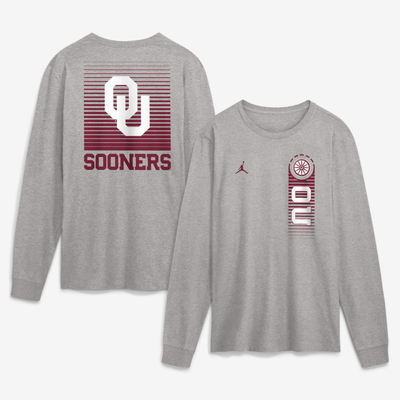  Oklahoma Sooners Jordan Brand Primetime Long Sleeve T-Shirt - Gray