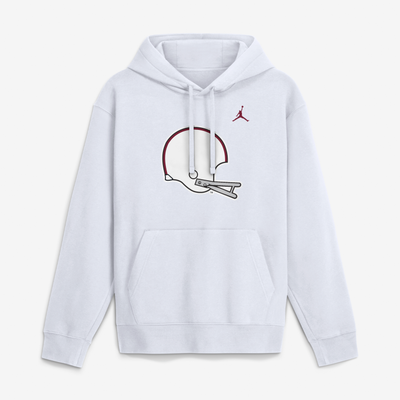 Oklahoma Sooners Jordan Brand Throwback Helmet Fleece Hoodie - White