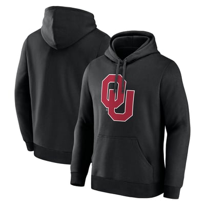  Oklahoma Sooners Logo Athletic Primary Logo Fleece Pullover Hoodie - Black