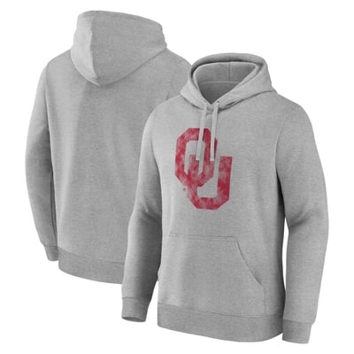  Oklahoma Sooners Logo Athletic Primary Logo Fleece Pullover Hoodie - Heather Gray