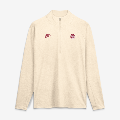  Oklahoma Sooners Nike Stride Raglan Dri-FIT Half-Zip Pullover - Cream