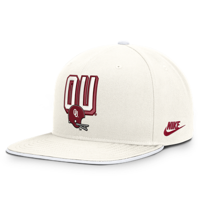  Oklahoma Sooners Nike Legacy Letter & Mascot Pro Snapback Hat - White