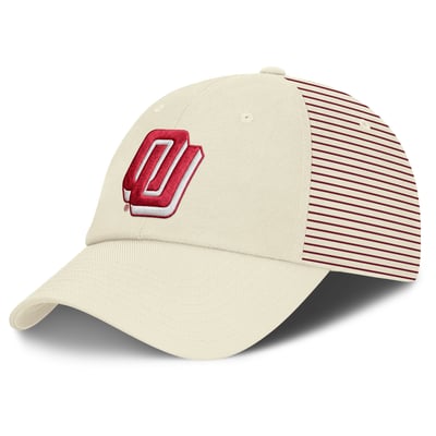 Oklahoma Sooners Nike Vault Logo Striped Club Dri-FIT Adjustable Hat - White