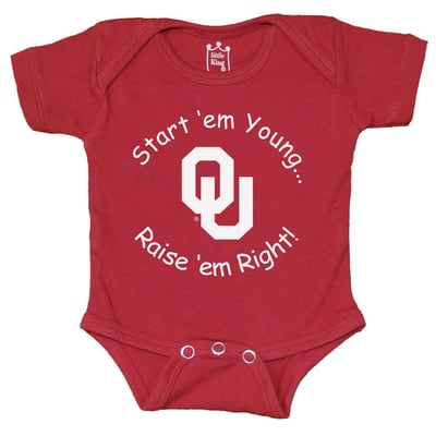 Oklahoma Sooners Little King Newborn & Infant Start 'Em Young Bodysuit - Crimson