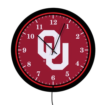 Oklahoma Sooners 18" Lighted Round LED Wall Clock