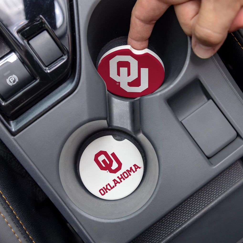 Oklahoma Sooners Ceramic Car Coaster Four-Piece Set