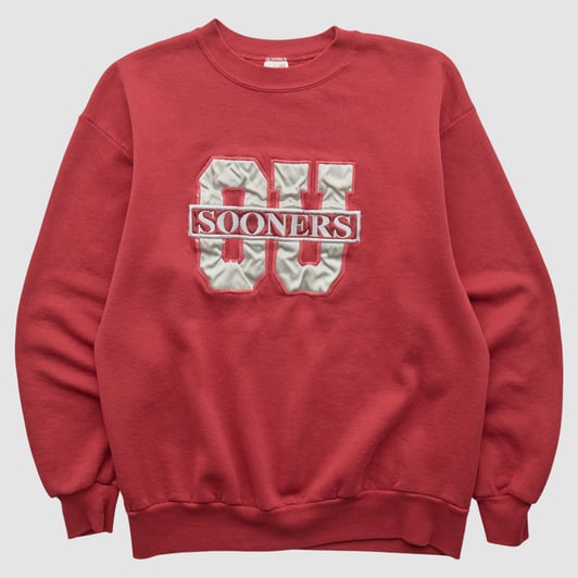 Oklahoma Sooners Jerzees 90s Pullover Sweatshirt - Red - XXS by Fanatics Real Vintage