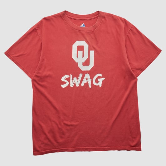Oklahoma Sooners Majestic 2010s T-shirt - Red - L by Fanatics Real Vintage