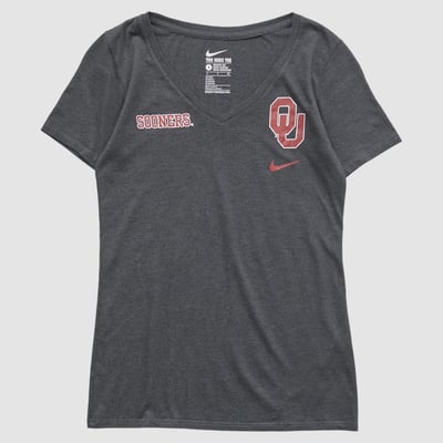 Oklahoma Sooners Nike 2010s T-shirt - Dark Heather Gray - S by Fanatics Real Vintage