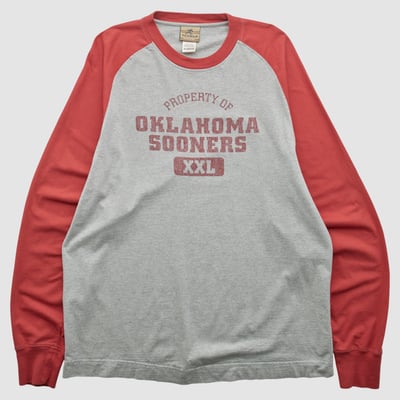Oklahoma Sooners Reebok 2000s Long Sleeve T-shirt - Gray - XL by Fanatics Real Vintage