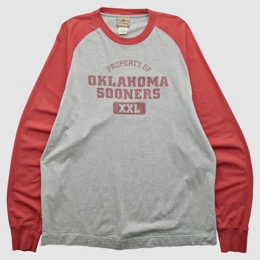 Oklahoma Sooners Reebok 2000s Long Sleeve T-shirt - Gray - XL by Fanatics Real Vintage