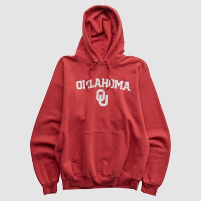 Oklahoma Sooners Russell 2000s Hooded Pullover Sweatshirt - Red - S by Fanatics Real Vintage