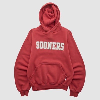 Oklahoma Sooners Russell 90s Hooded Pullover Sweatshirt - Red - XXS by Fanatics Real Vintage