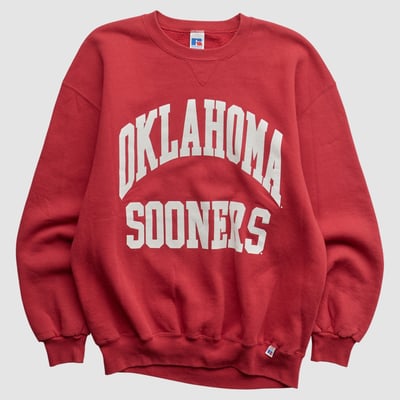 Oklahoma Sooners Russell 90s Pullover Sweatshirt - Red - M by Fanatics Real Vintage
