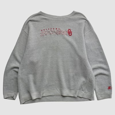 Oklahoma Sooners Starter 2000s Pullover Sweatshirt - Heather Gray - L by Fanatics Real Vintage