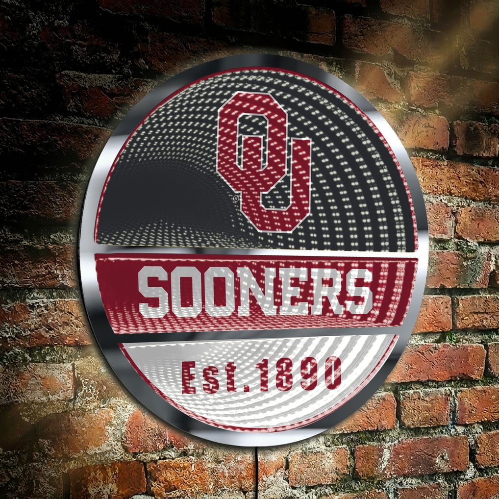 Oklahoma Sooners Three-Cell Circular Infinity Light
