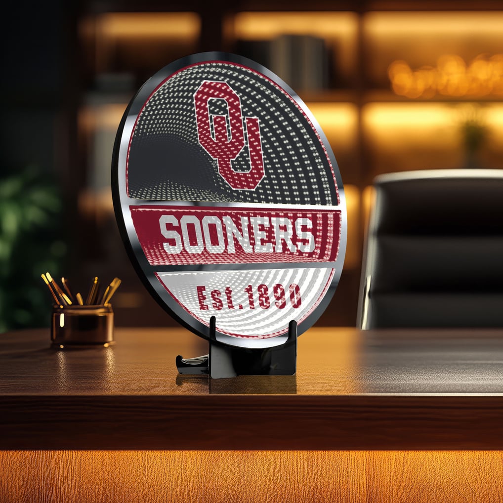 Oklahoma Sooners Three-Cell Circular Infinity Light