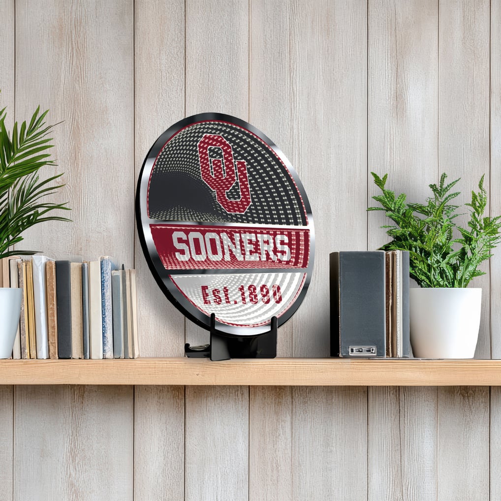 Oklahoma Sooners Three-Cell Circular Infinity Light