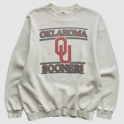 Oklahoma Sooners Tri-Lake Sportswear 90s Pullover Sweatshirt - White - XL by Fanatics Real Vintage