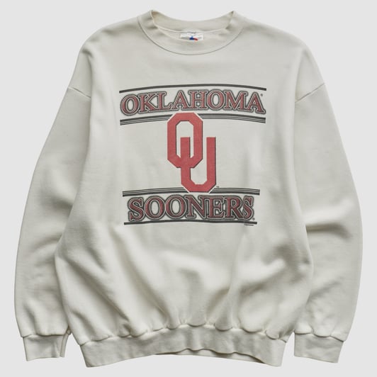 Oklahoma Sooners Tri-Lake Sportswear 90s Pullover Sweatshirt - White - XL by Fanatics Real Vintage